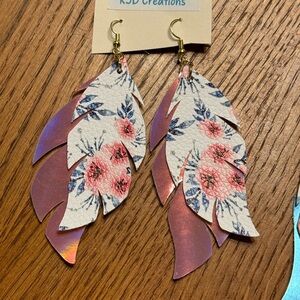 Floral Feather Earrings